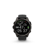 Garmin fēnix® 8 – 43 mm, AMOLED Sapphire, Carbon grey DLC titanium with Black/pebble grey silicone band