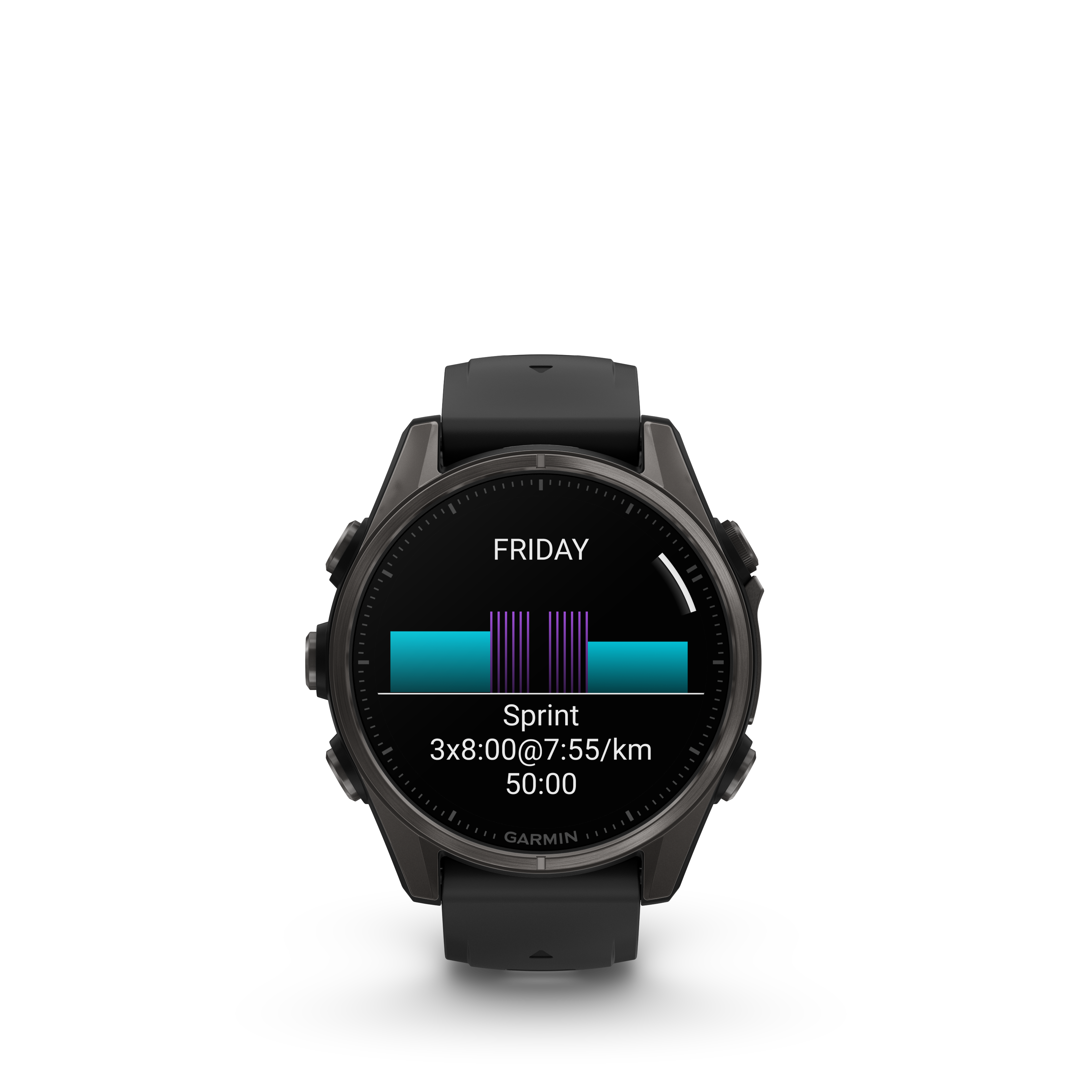 Garmin fēnix® 8 – 43 mm, AMOLED Sapphire, Carbon grey DLC titanium with Black/pebble grey silicone band