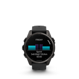 Garmin fēnix® 8 – 43 mm, AMOLED Sapphire, Carbon grey DLC titanium with Black/pebble grey silicone band