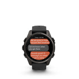 Garmin fēnix® 8 – 43 mm, AMOLED Sapphire, Carbon grey DLC titanium with Black/pebble grey silicone band