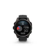 Garmin fēnix® 8 – 43 mm, AMOLED Sapphire, Carbon grey DLC titanium with Black/pebble grey silicone band