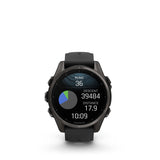 Garmin fēnix® 8 – 43 mm, AMOLED Sapphire, Carbon grey DLC titanium with Black/pebble grey silicone band