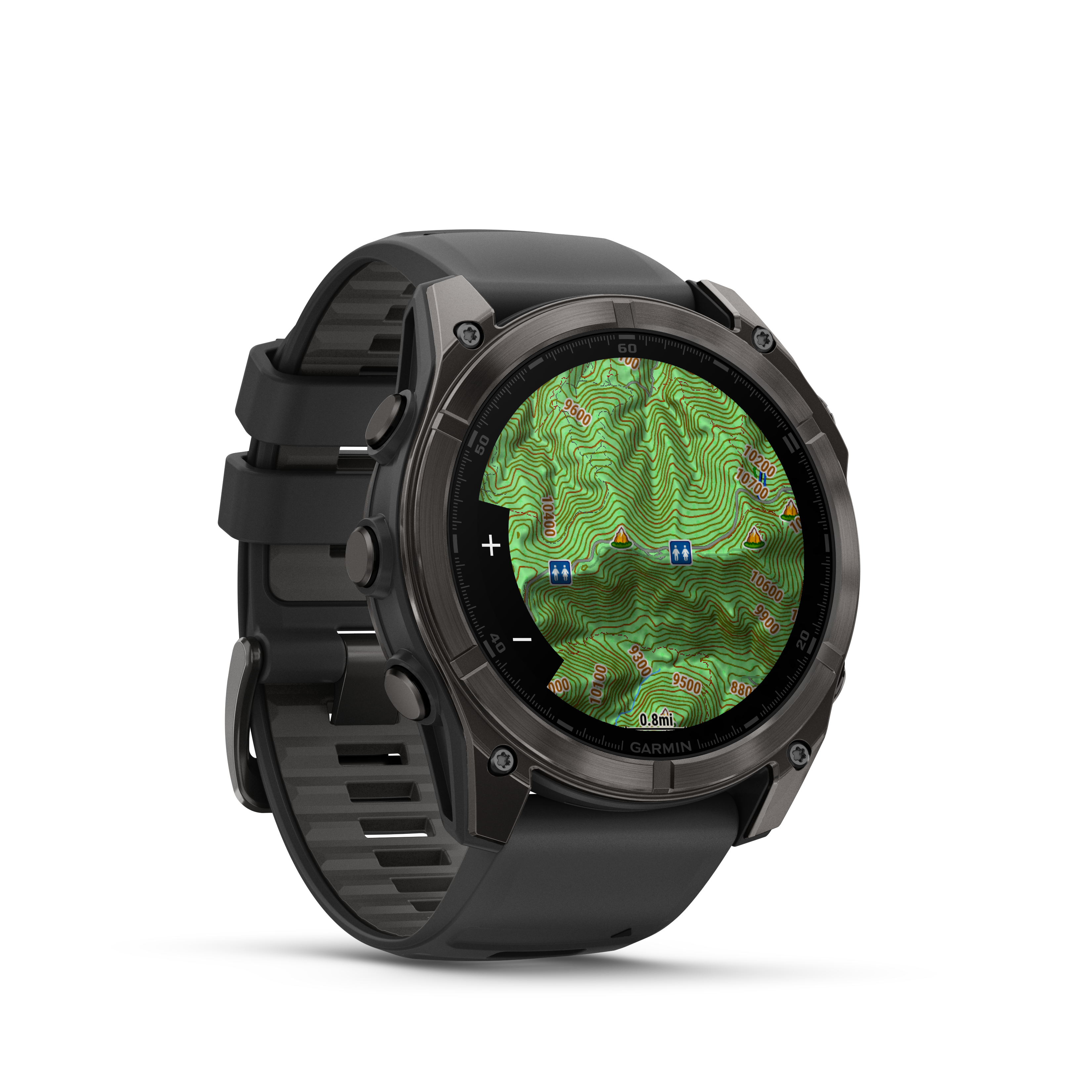 Garmin fēnix® 8 – 51 mm, AMOLED Sapphire, Carbon grey DLC with Black/pebble grey silicone band