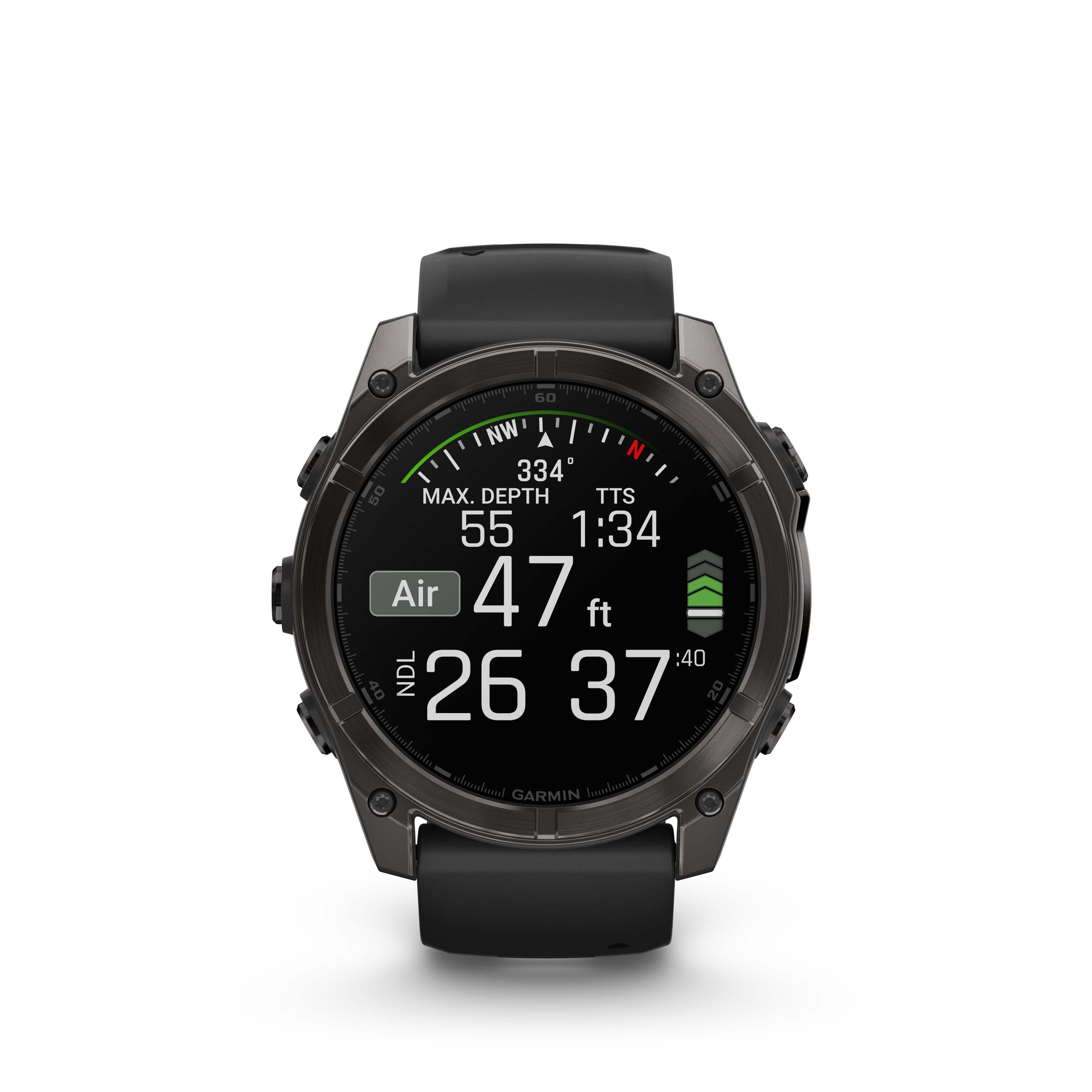 Garmin fēnix® 8 – 51 mm, AMOLED Sapphire, Carbon grey DLC with Black/pebble grey silicone band