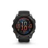 Garmin fēnix® 8 – 51 mm, AMOLED Sapphire, Carbon grey DLC with Black/pebble grey silicone band