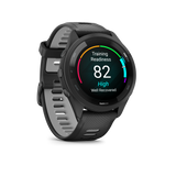 Garmin Forerunner® 265 Black Bezel and Case with Black/Powder Gray Silicone Band