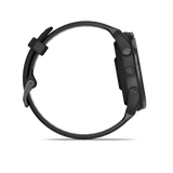 Garmin Forerunner® 965 Carbon Gray DLC Titanium Bezel with Black Case and Black/Powder Gray Silicone Band