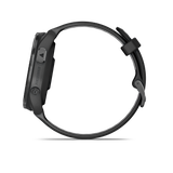 Garmin Forerunner® 965 Carbon Gray DLC Titanium Bezel with Black Case and Black/Powder Gray Silicone Band