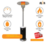 ALVA GHP40 Patio Heater with LED Lit Table