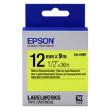 Epson LC-4YBF9 Tape Cartridge 12mm x 9m - Black on Yellow Flourescent