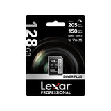 Lexar 128GB Professional Silver Plus UHS-I SDXC Memory Card (205 MB/s)