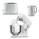 Kenwood KMX751AWH Kmix Stand Mixer + Kenwood ZJM37.000WH Cordless Kettle + Kenwood TCM37.000WH 2 Slice Toaster - White