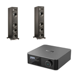 Wiim Amp Ultra Streaming Amplifier - Grey + Martin Logan Motion Foundation F1 Floorstanding Speakers - Black