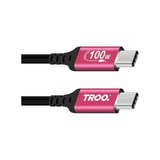 TROO Certified Ultra Fast Charge 100W Type-C Silicone Baby Pink - 1 Meter