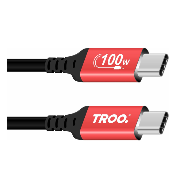 TROO Certified Ultra Fast Charge 100W Type-C Silicone Red - 1 Meter ...