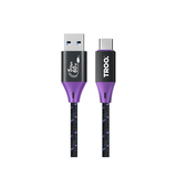 TROO Certified Fast Charge 60W USB Type-C Braided Cable Purple & Black - 1 Meter