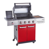 Outback Jupiter 4 Burner Hybrid with Chopping Board – Red/OUT370764