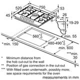 Bosch PCQ7A5I90Z 75cm Gas Hob
