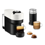 Nespresso Vertuo Pop Coffee Machine + Aeroccino Milk Frother - White