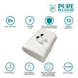 Pure Pleasure Fitted Extra Length Queen Sherpa Electric Blanket  - PPXLQ