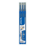 Pilot Frixion Clicker/Ball 0.5 Fine Tip Erasable Pen Refills Blue - 3 Pack