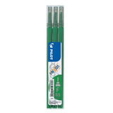 Pilot Frixion Clicker/Ball 0.5 Fine Tip Erasable Pen Refills Green - 3 Pack