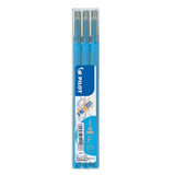 Pilot Frixion Clicker/Ball 0.5 Fine Tip Erasable Pen Refills Light Blue - 3 Pack