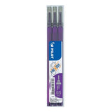 Pilot Frixion Clicker/Ball 0.5 Fine Tip Erasable Pen Refills Violet - 3 Pack