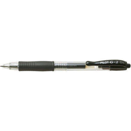 Pilot G2 Retractable Gel Ink Pen Fine 0.5mm - Black