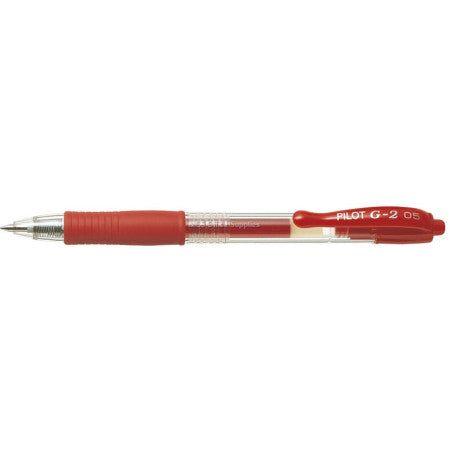 Pilot G2 Retractable Gel Ink Pen Fine 0.5mm - Red