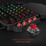 Redragon Diti Elite Pro One-Handed RGB Wireless Mechanical Gaming Keyboard - RD-K585RGB-PRO-B