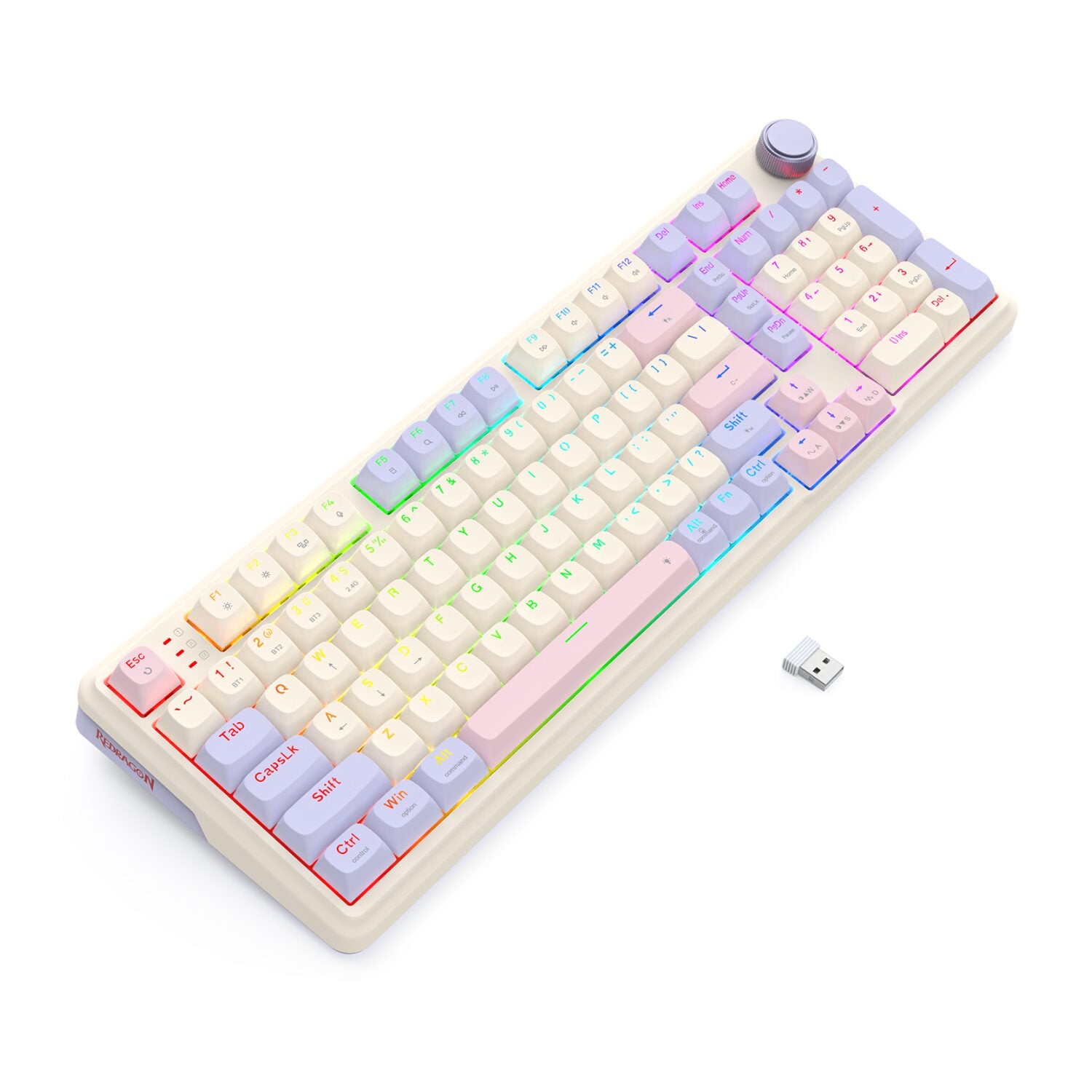Redragon K768 EISA 100 RGB Wireless Gaming Keyboard – Lila
