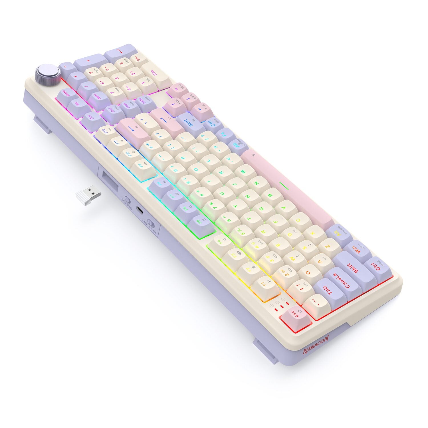 Redragon K768 EISA 100 RGB Wireless Gaming Keyboard – Lila