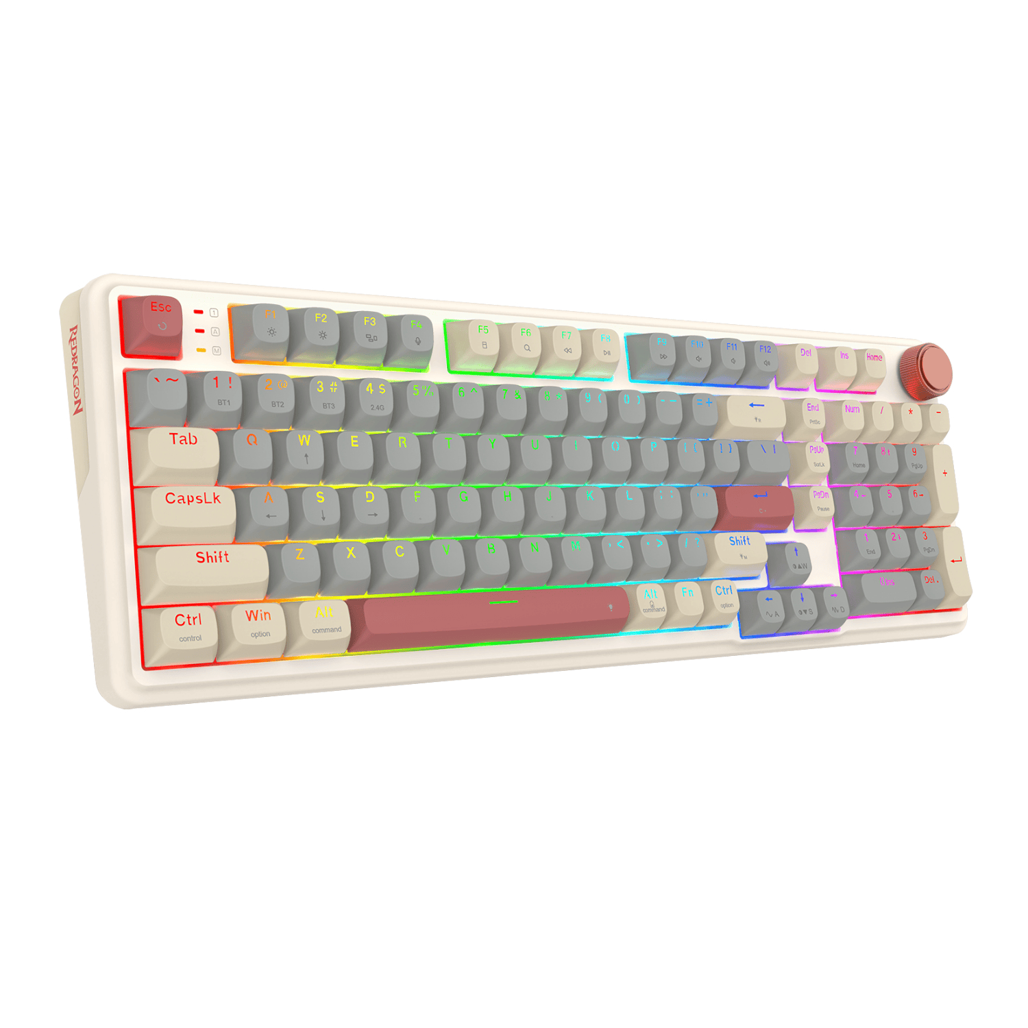 Redragon EISA 100 Retro RGB Wireless Mechanical Keyboard – Cream/Grey