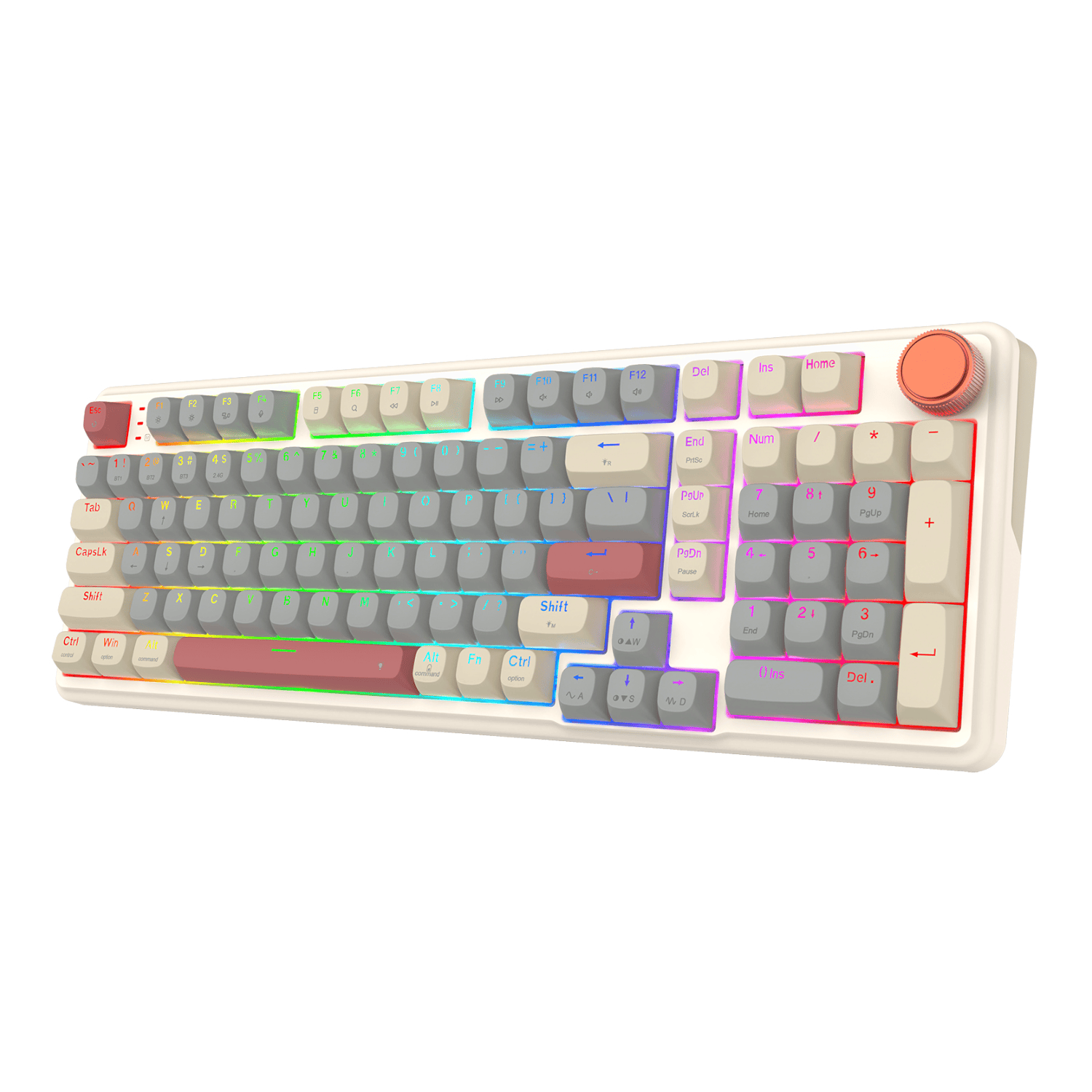 Redragon EISA 100 Retro RGB Wireless Mechanical Keyboard – Cream/Grey