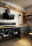 Elica Shire90 90cm Inclined Cookerhood - Black Glass