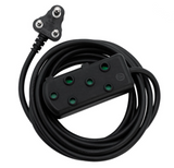 Ellies Side by Side Light Duty Extension Lead 3M Black - FELBW2X/3B