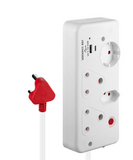 Ellies 4 Way Medium Surge Multiplug with USB-A+USB-C 0.5M - FELP4S