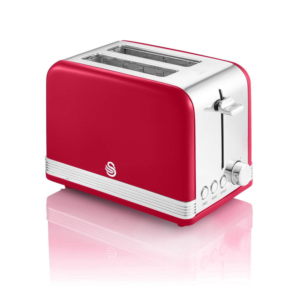 Red Toaster Side Swan SRT2R Retro Red 2 Slice Toaster – New World