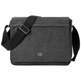 Troop Canvas Laptop Messenger Bag TRP0240BLKSW - Black Stone Wash