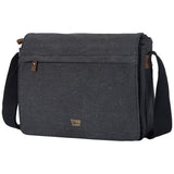 Troop Canvas Laptop Messenger Bag TRP0240BLKSW - Black Stone Wash