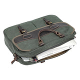 Troop London Canvas Laptop Briefcase Bag TRP0545 - Dark Green