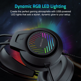 Astrum HG100 Wired Gaming Headset, 2 x 3.5mm with Boom Mic and USB LED