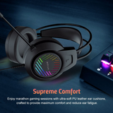 Astrum HG100 Wired Gaming Headset, 2 x 3.5mm with Boom Mic and USB LED