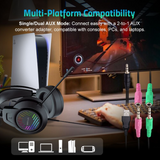 Astrum HG100 Wired Gaming Headset, 2 x 3.5mm with Boom Mic and USB LED