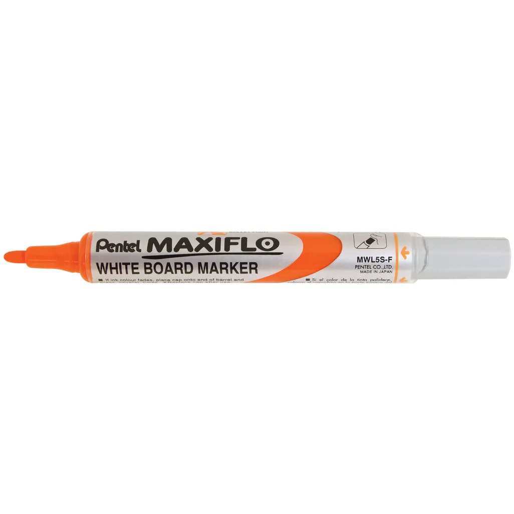 Pentel Maxiflo MWL5S-F White Board Marker - Orange