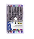 Pilot V Pen Medium Disposable Fountain Pen - Wallet of 6