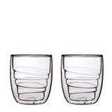QDO Element Wood 75ml Double Wall Glasses - 2pk