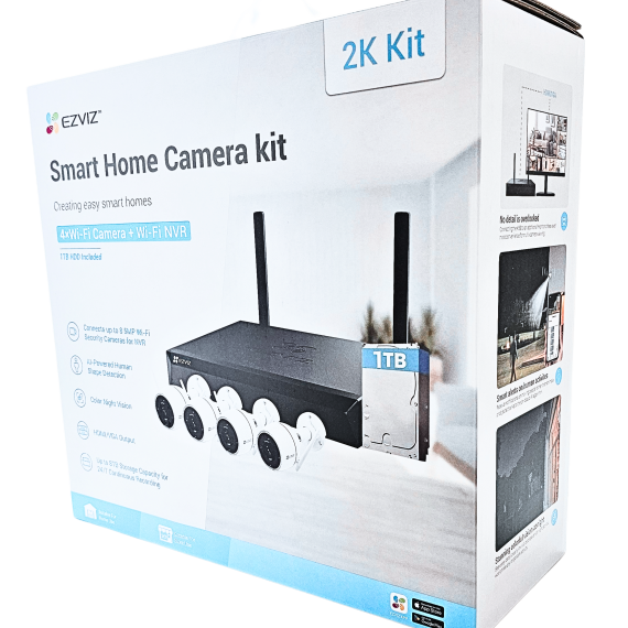 EZVIZ BW3834 Smart Home 8ch NVR/ Camera 2K Kit (1TB HDD Included