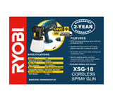 Ryobi Cordless Speed Paint Sprayer 18 V XSG-18